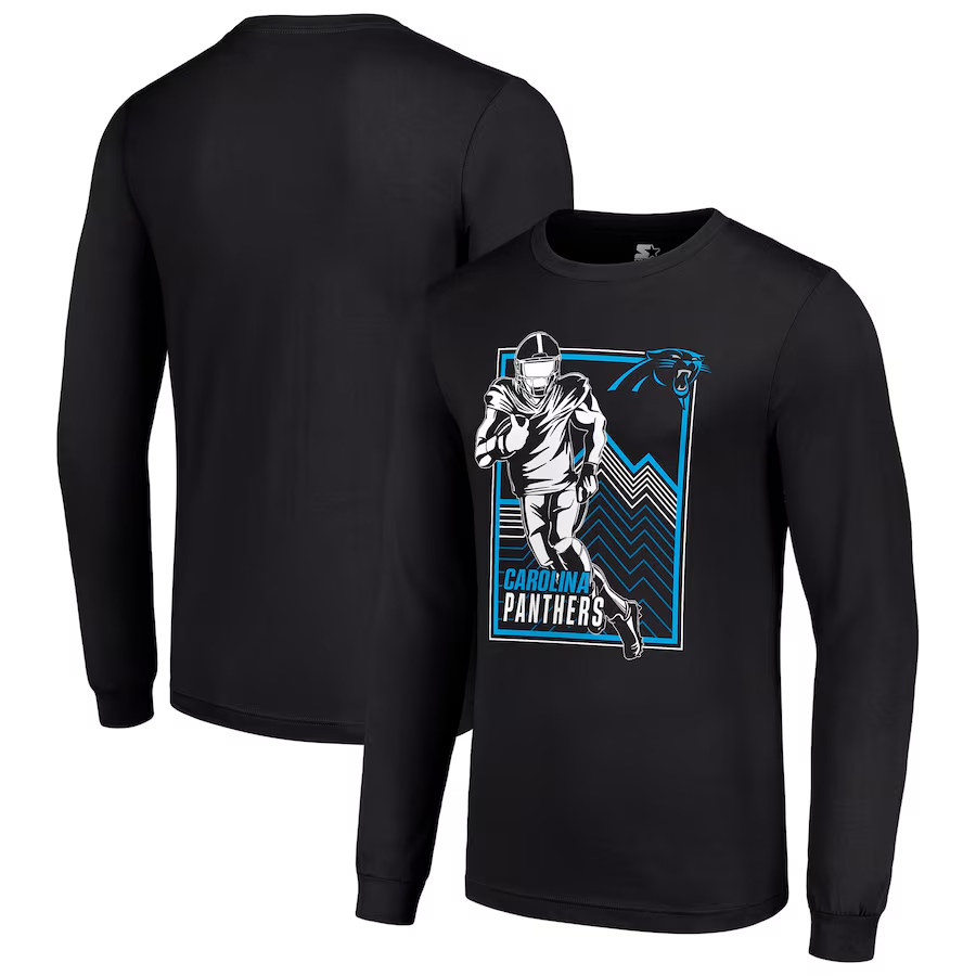 Men Carolina Panthers black 2024 NFL Long sleeve T Shirts->nfl t-shirts->Sports Accessory